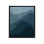 Abstract Color Waves - Blue Tones Framed Canvas Print Gallery Image 6