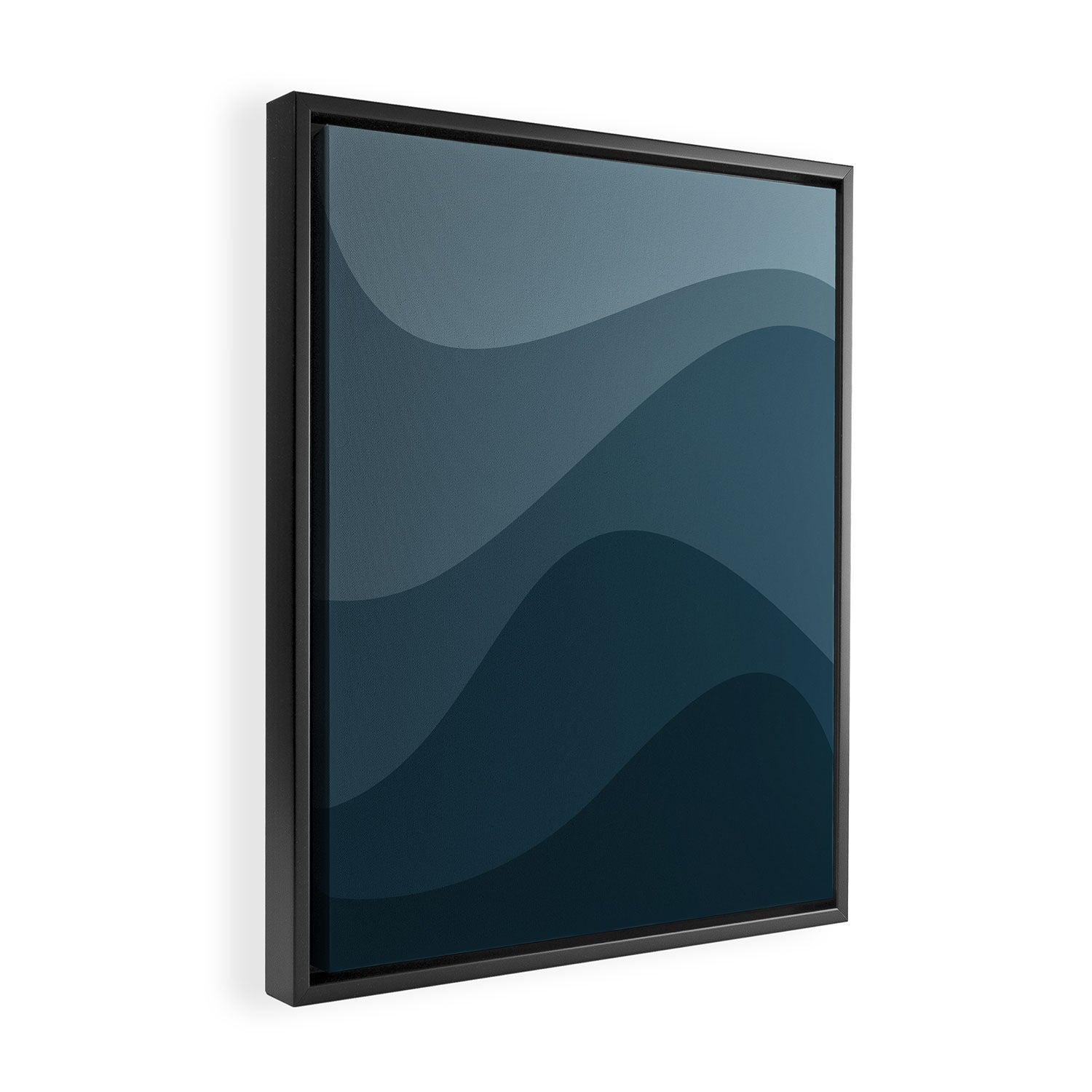 Abstract Color Waves - Blue Tones Framed Canvas Print Gallery Image 2