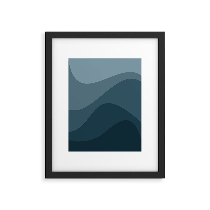 Abstract Color Waves - Blue Tones Framed Art Print Gallery Image 5