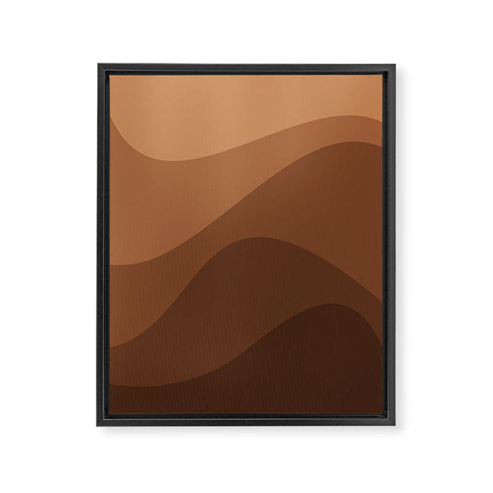 Abstract Color Waves - Desert Tones Framed Canvas Print Gallery Image 1