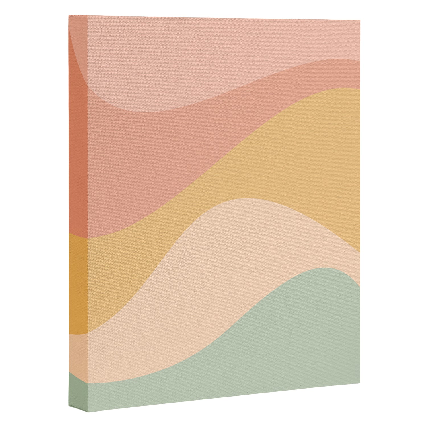 Abstract Color Waves - Neutral Pastel Canvas Print Gallery Image 3