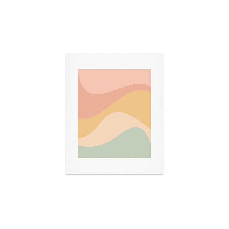 Abstract Color Waves - Neutral Pastel Art Print Gallery Image 1