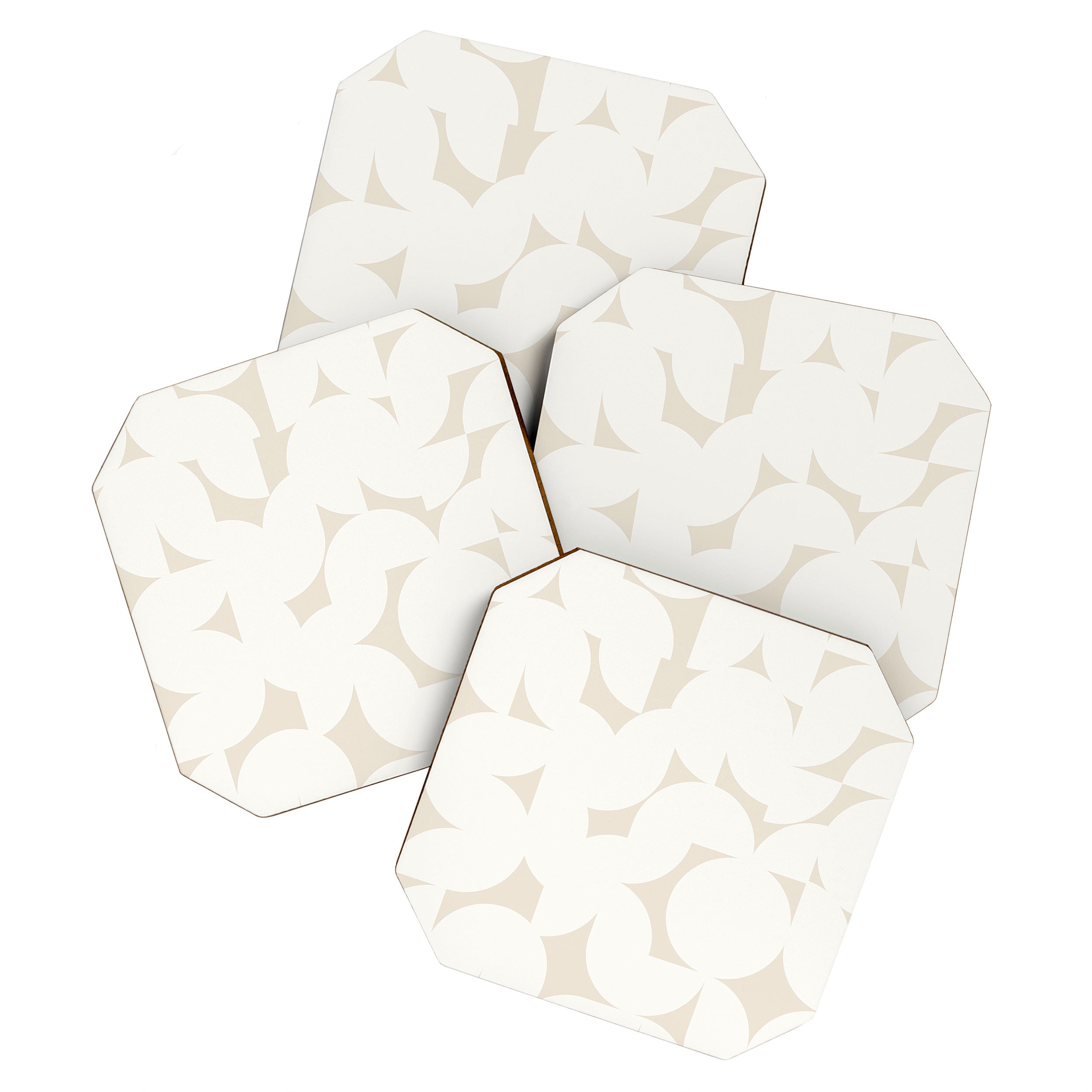 Contemporary Abstract Shapes - Neutral Off White Coaster Gallery Image 1