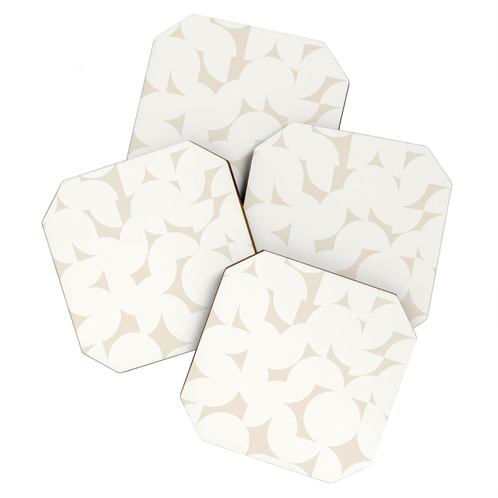 Contemporary Abstract Shapes - Neutral Off White Coaster Gallery Image 1