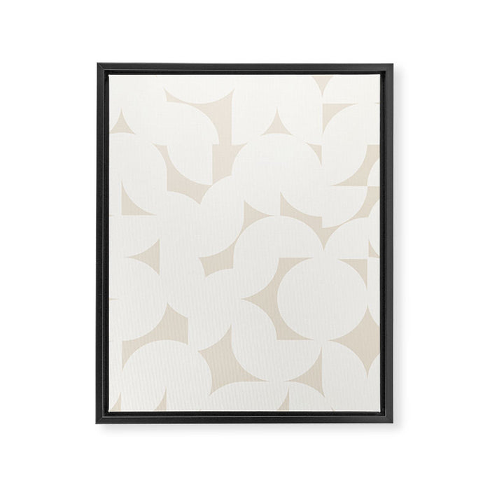 Contemporary Abstract Shapes - Neutral Off White Framed Canvas Print Gallery Image 1