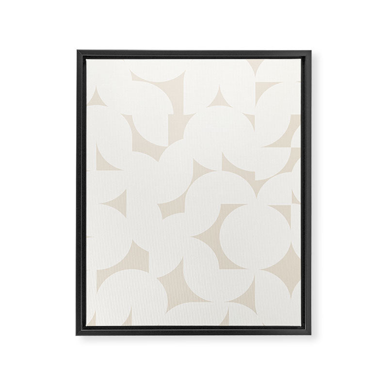 Contemporary Abstract Shapes - Neutral Off White Framed Canvas Print Gallery Image 8