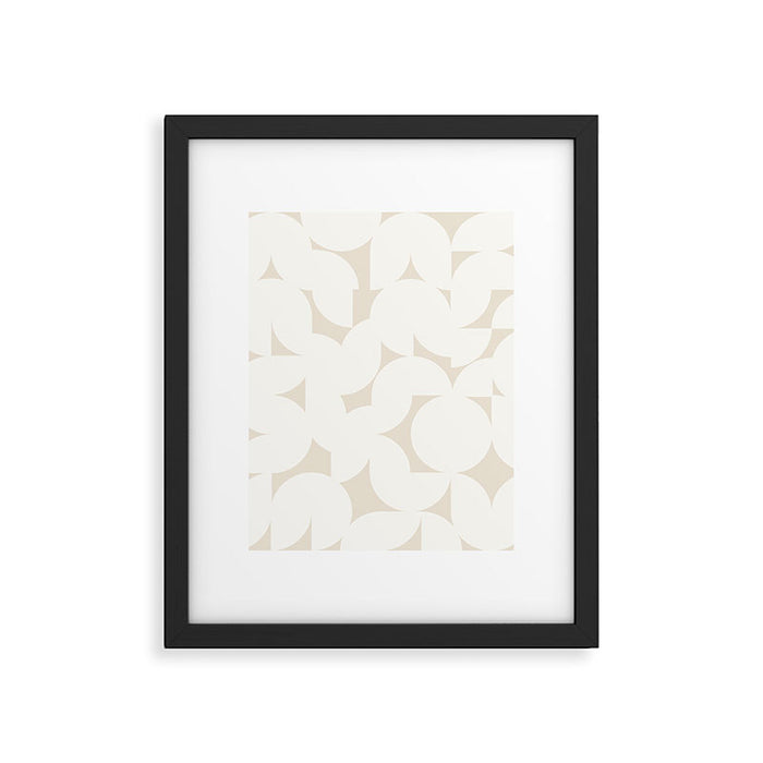 Contemporary Abstract Shapes - Neutral Off White Framed Art Print Gallery Image 1