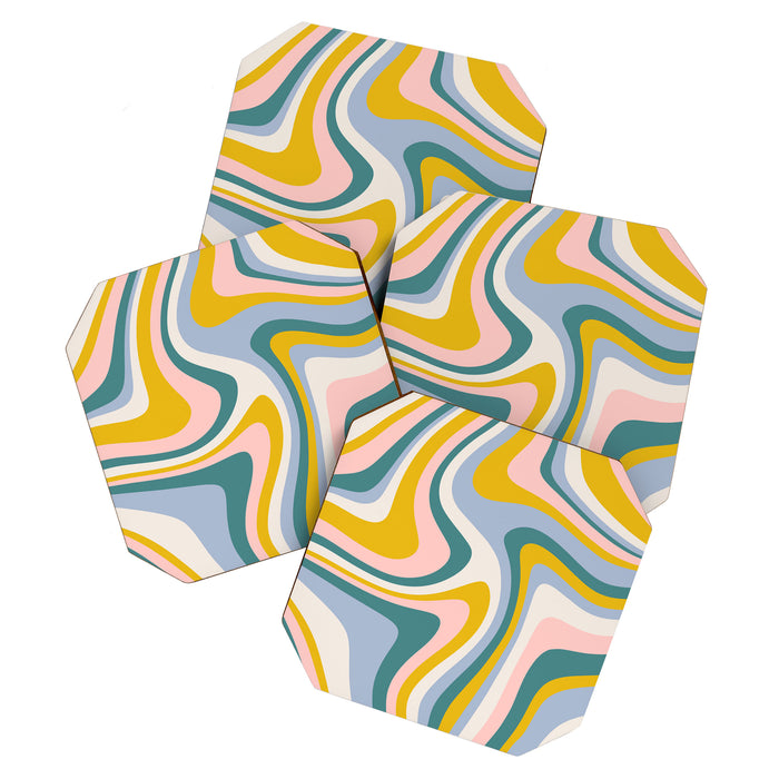 Abstract Wavy Stripes LXII Coaster Gallery Image 1