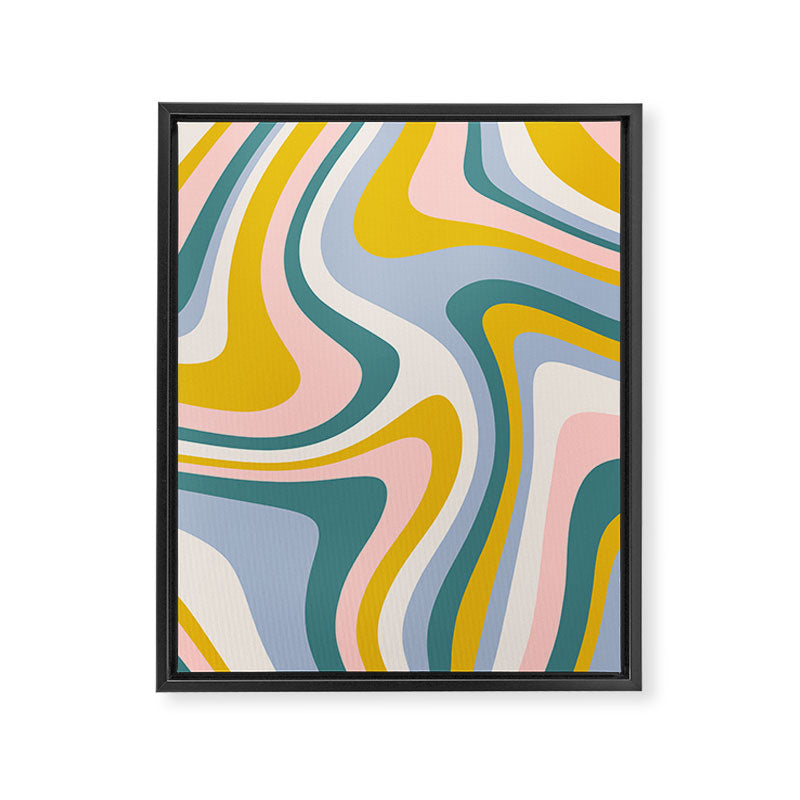 Abstract Wavy Stripes LXII Framed Canvas Print Gallery Image 8