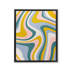 Abstract Wavy Stripes LXII Framed Canvas Print Gallery Image 8