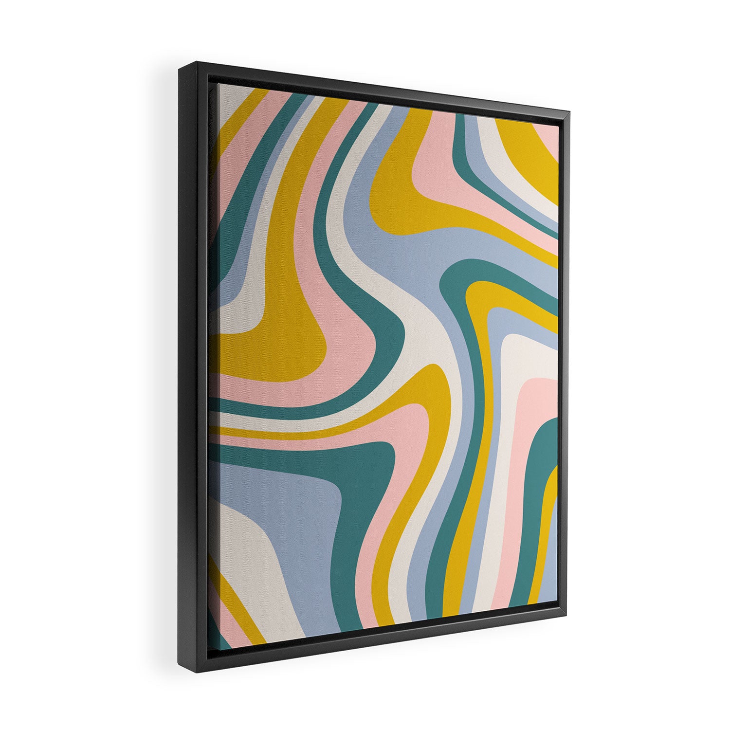 Abstract Wavy Stripes LXII Framed Canvas Print Gallery Image 2