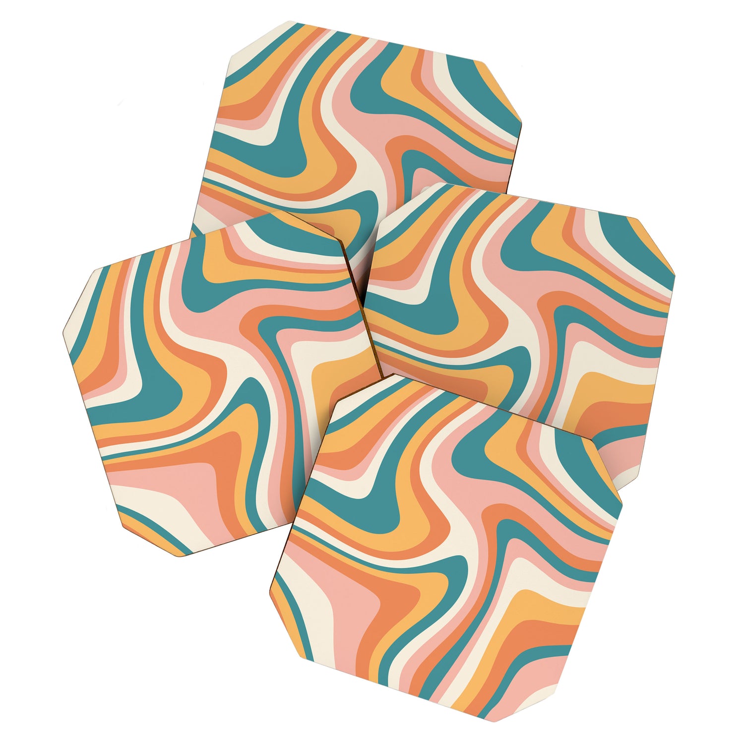 Abstract Wavy Stripes LXIII Coaster Gallery Image 1