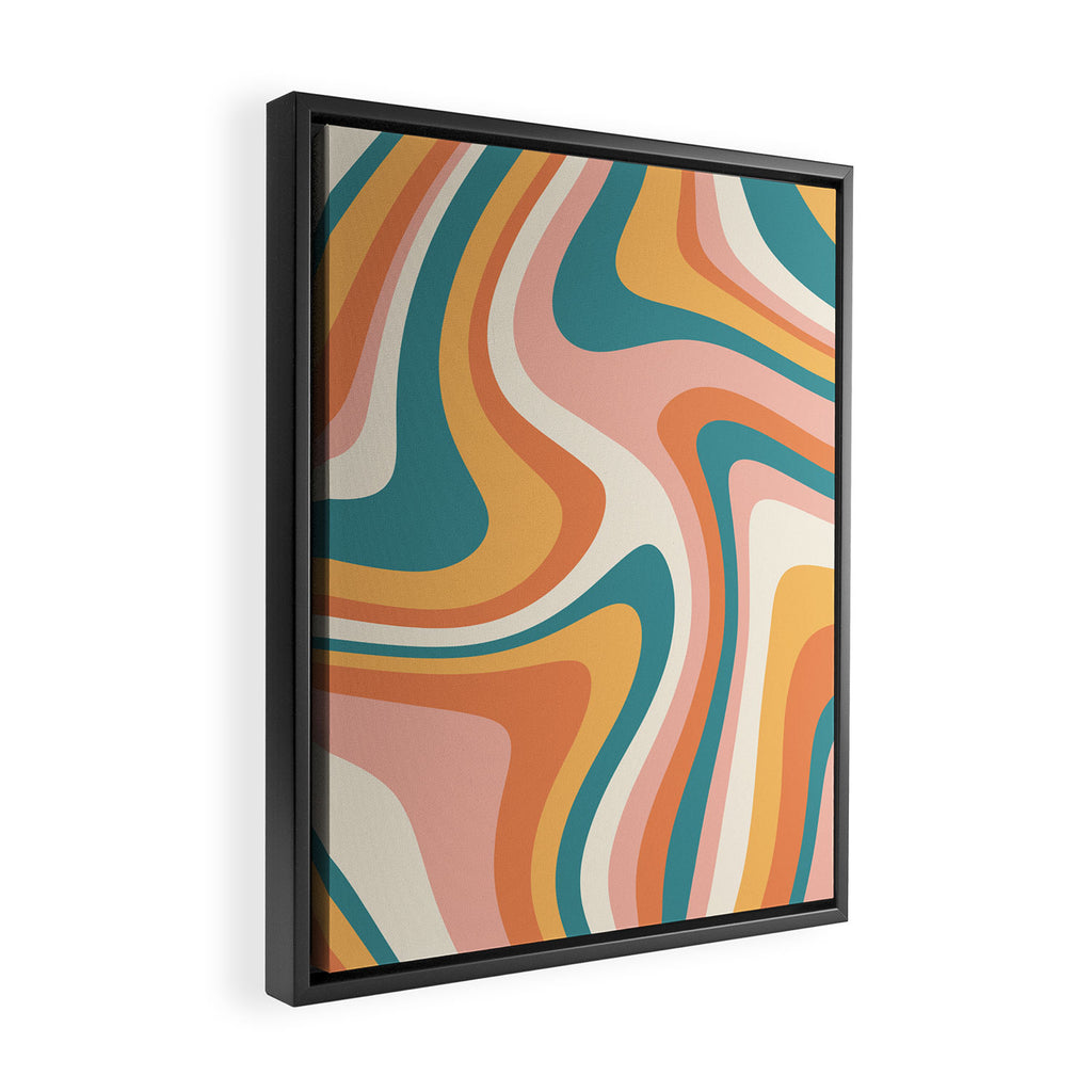 Abstract Wavy Stripes LXIII Framed Canvas Print Gallery Image 2