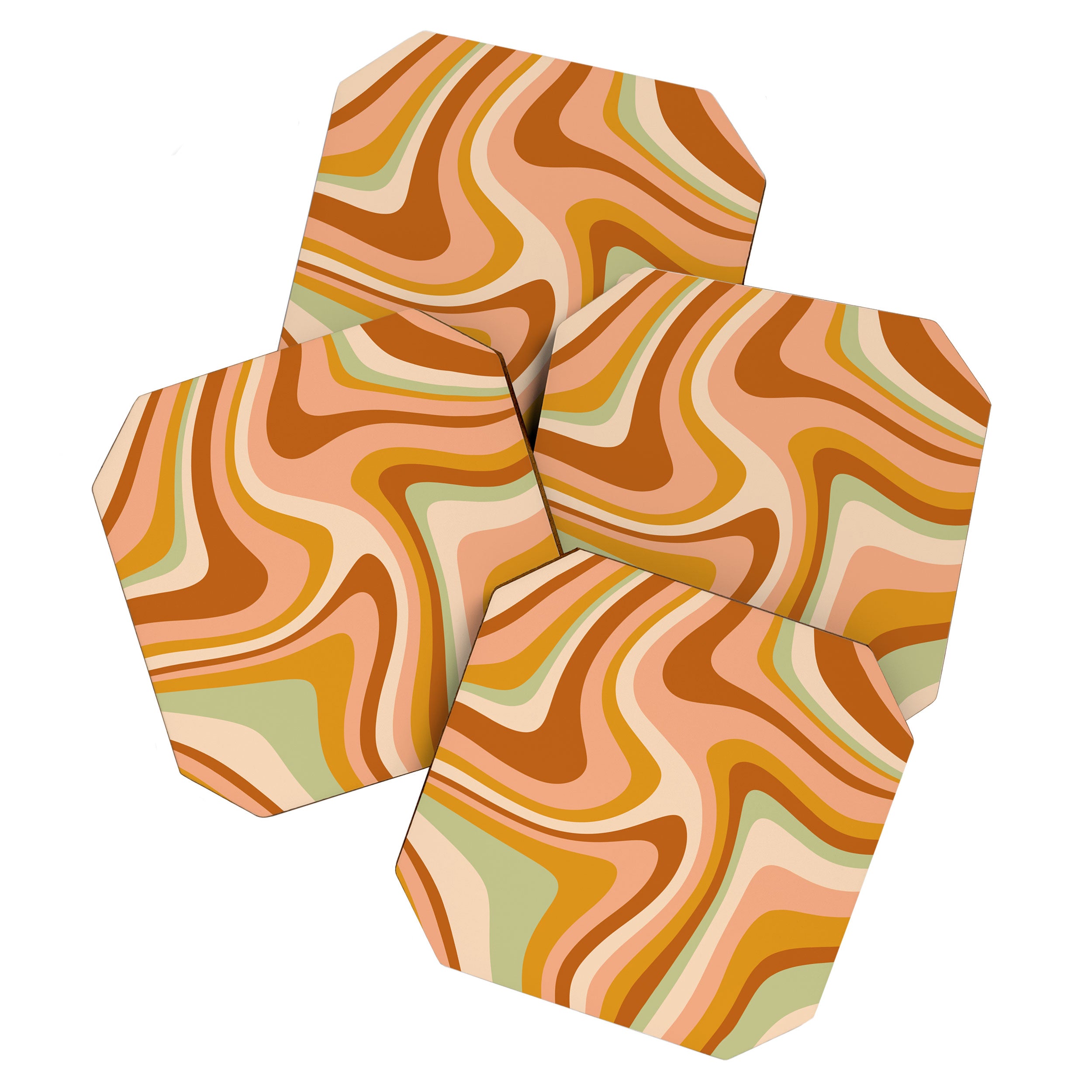 Abstract Wavy Stripes LXXXII Coaster Gallery Image 1