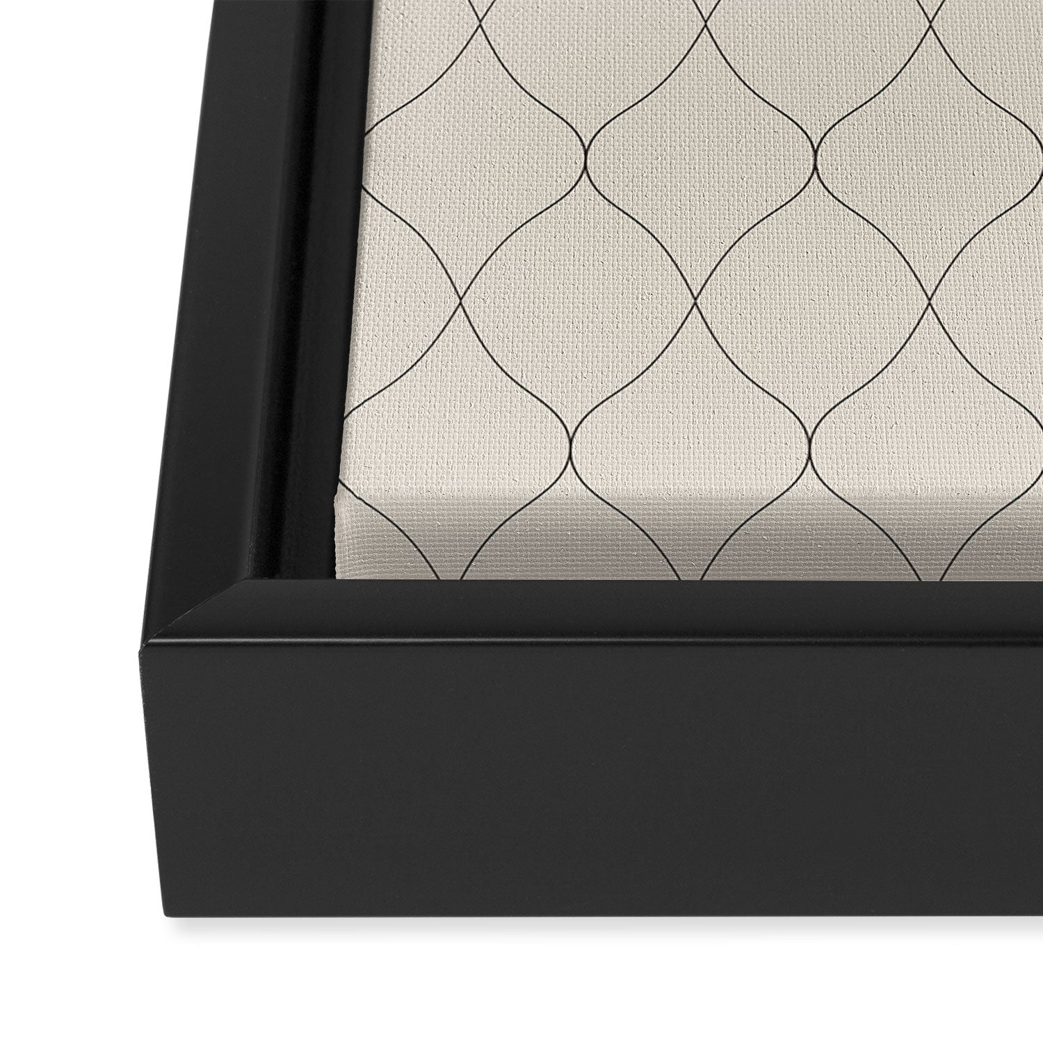 Alva Line Pattern - Smoke Framed Canvas Print Gallery Image 3