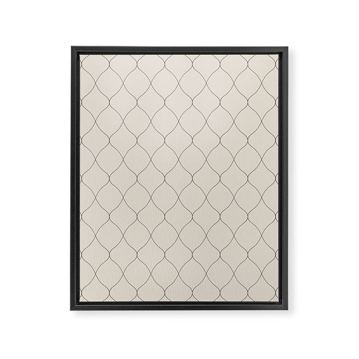Alva Line Pattern - Smoke Framed Canvas Print Gallery Image 1