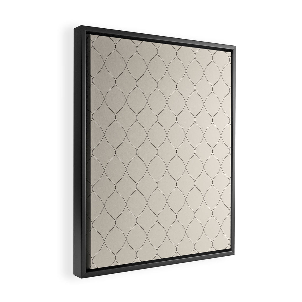 Alva Line Pattern - Smoke Framed Canvas Print Gallery Image 2