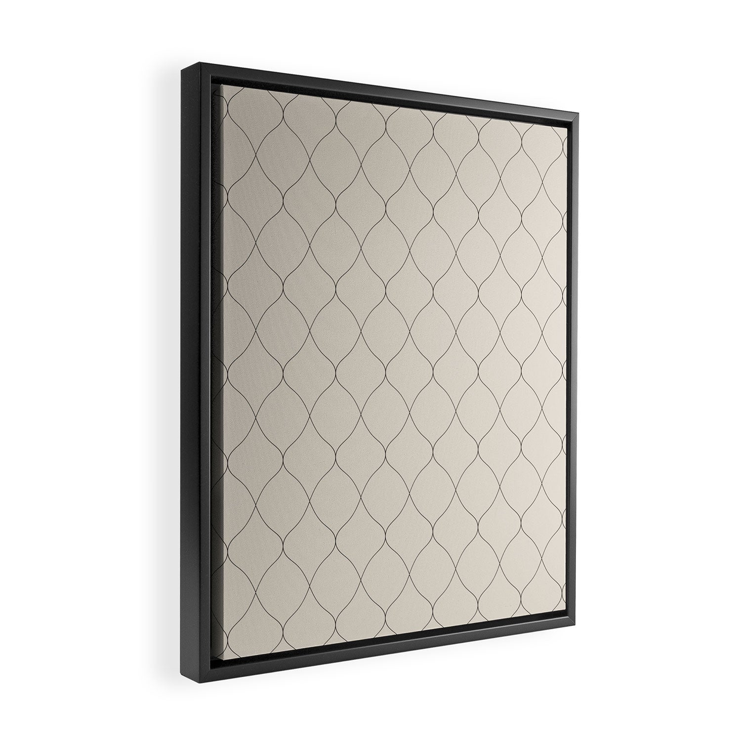 Alva Line Pattern - Smoke Framed Canvas Print Gallery Image 2