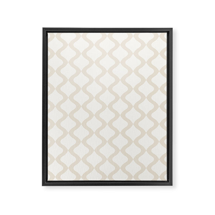 Alva Pattern - Vintage Neutral White Framed Canvas Print Gallery Image 1