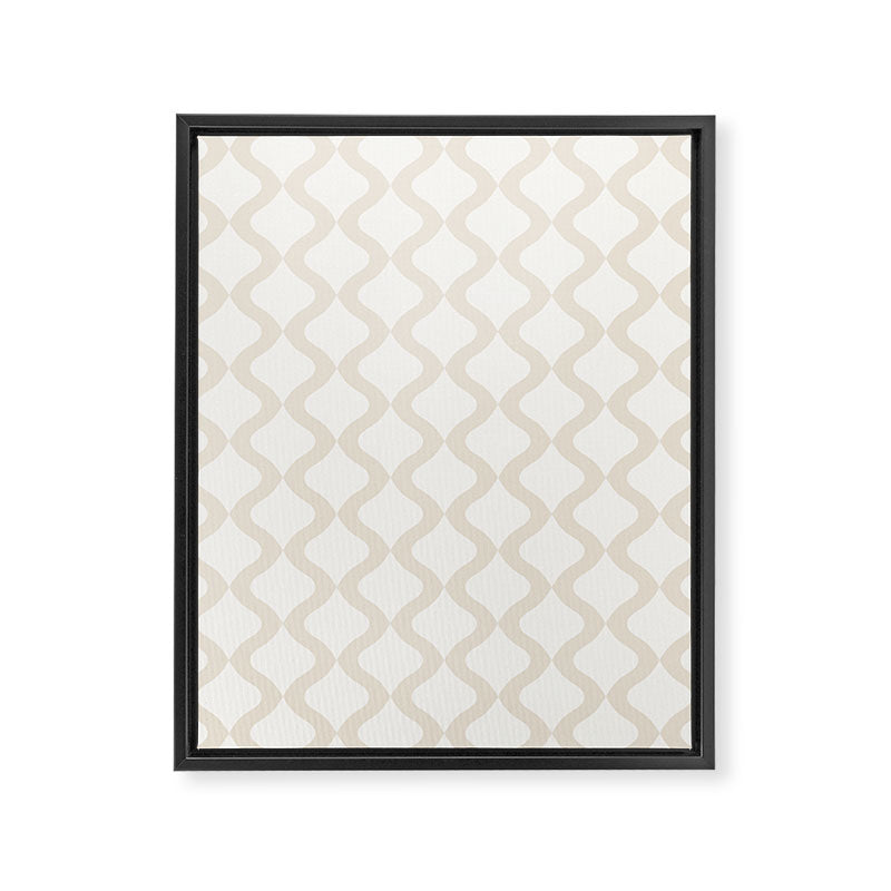 Alva Pattern - Vintage Neutral White Framed Canvas Print Gallery Image 8