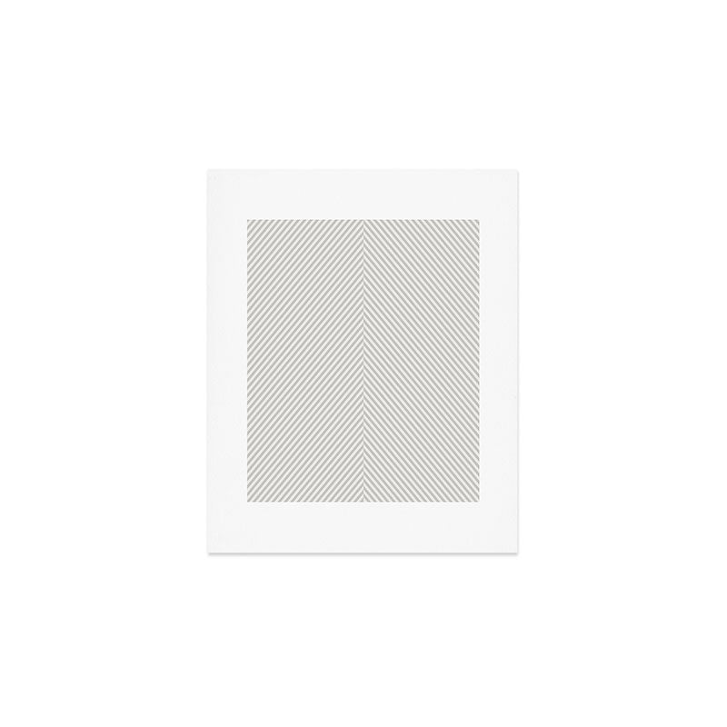 Angular Stripes - White and Grey Art Print Gallery Image 1
