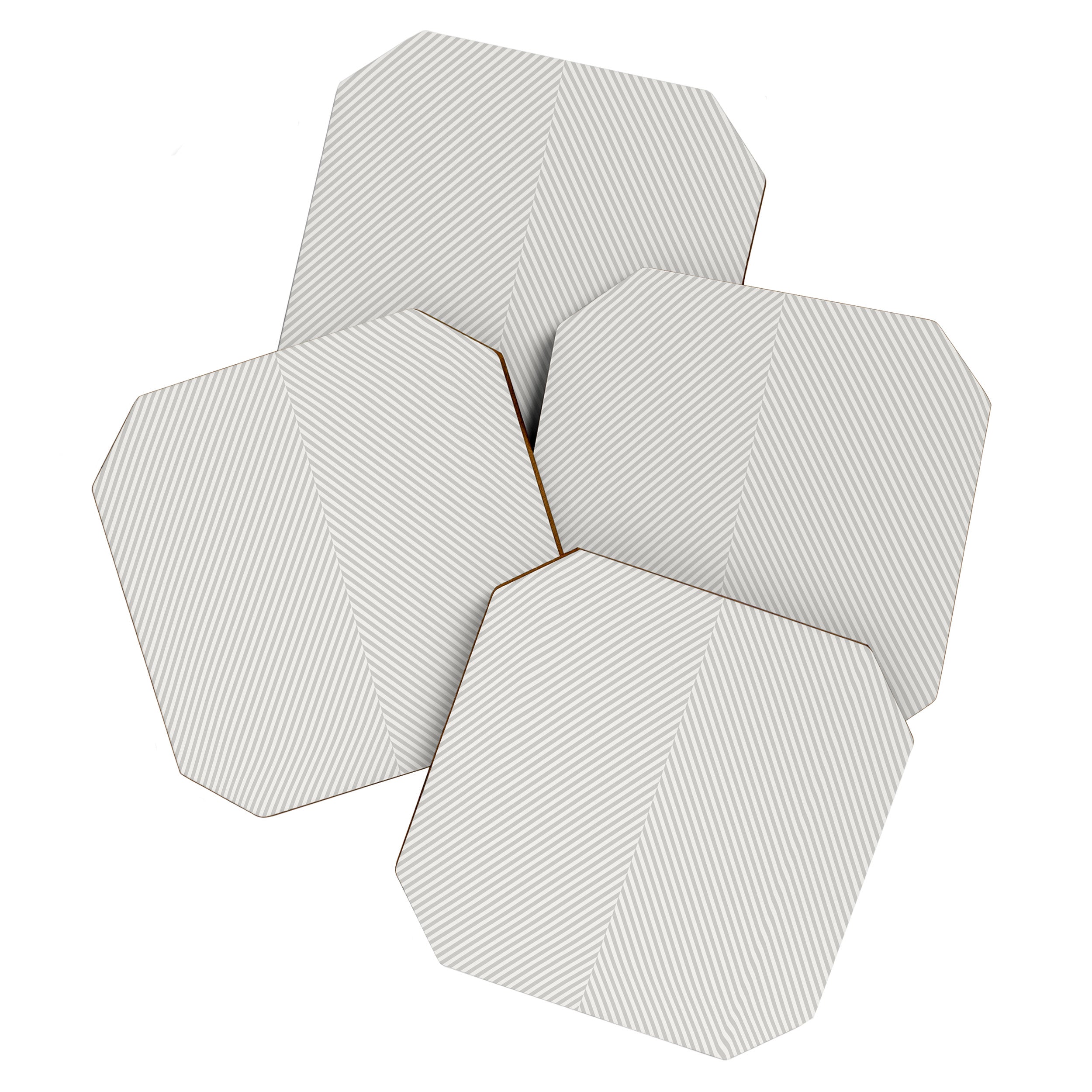 Angular Stripes - White and Grey Coaster Gallery Image 1