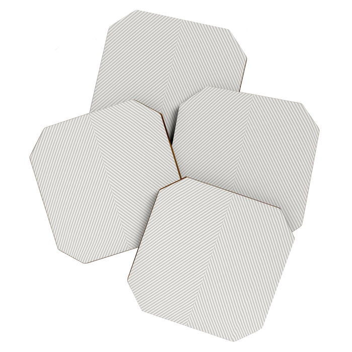 Angular Stripes - White and Grey Coaster Gallery Image 1