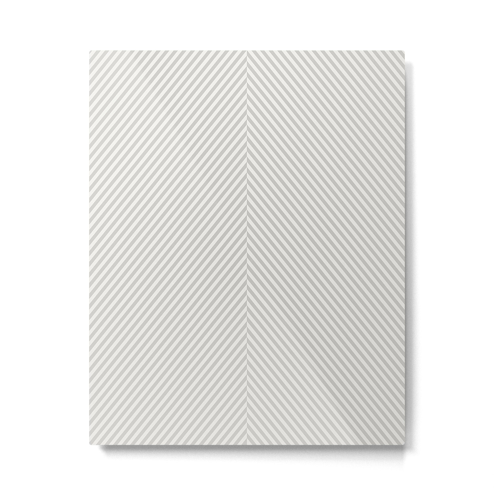 Angular Stripes - White and Grey Metal Print Gallery Image 6
