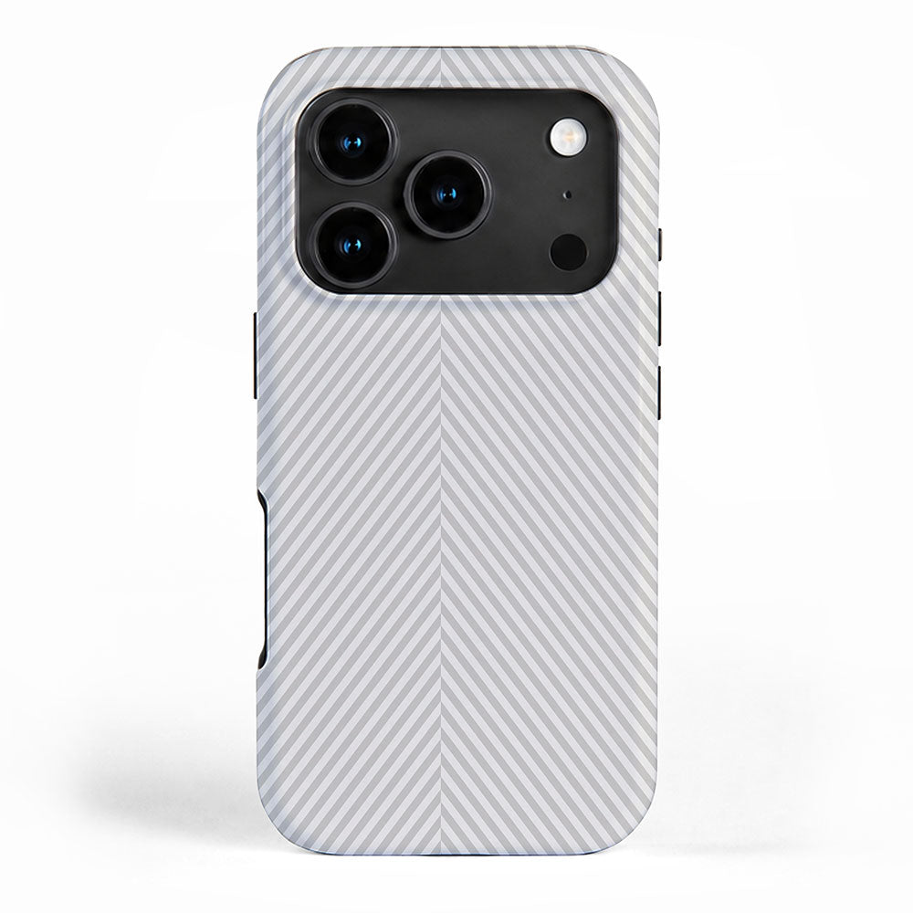 Angular Stripes - White and Grey iPhone Case Gallery Image 1