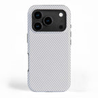 Angular Stripes - White and Grey iPhone Case Gallery Image 1