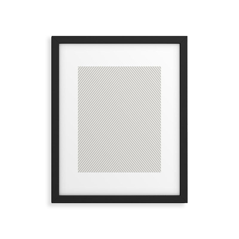 Angular Stripes - White and Grey Framed Art Print Gallery Image 6