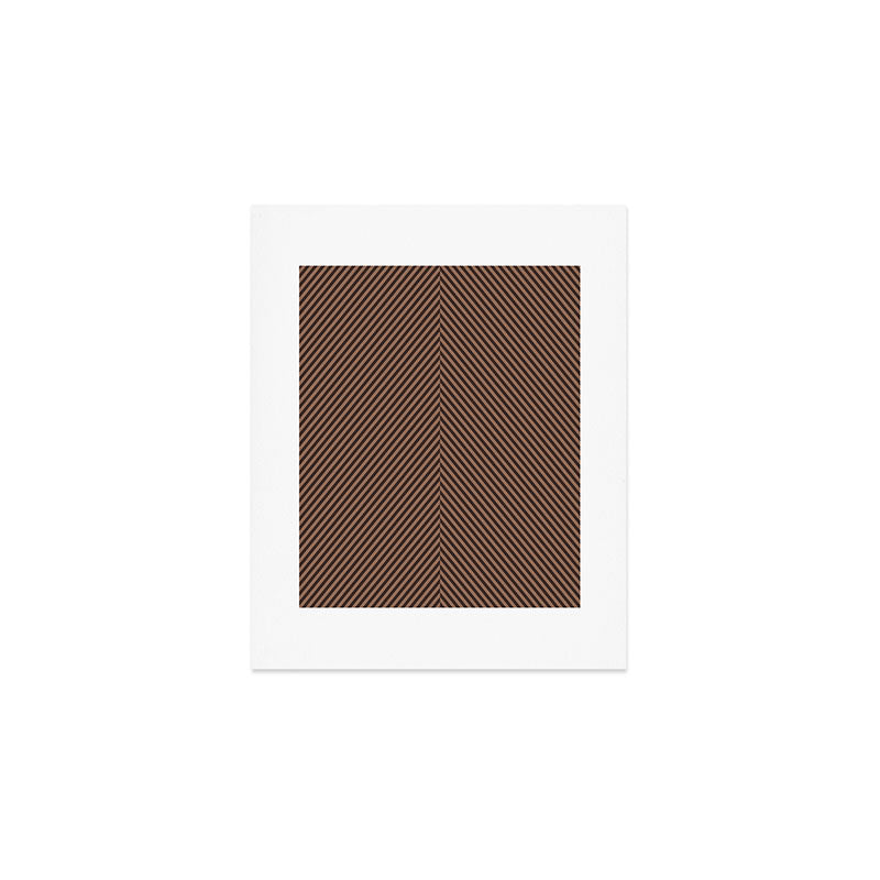 Angular Stripes XXIX Mocha Brown Art Print Gallery Image 1