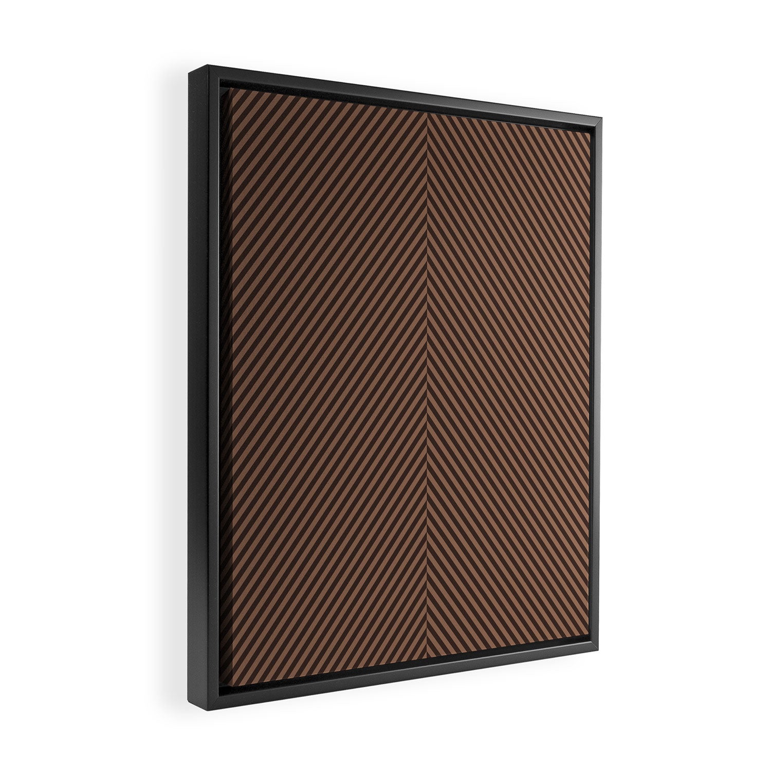 Angular Stripes XXIX Mocha Brown Framed Canvas Print Gallery Image 2