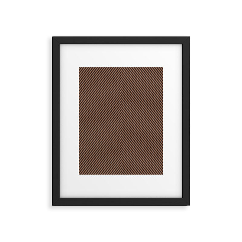 Angular Stripes XXIX Mocha Brown Framed Art Print Gallery Image 6