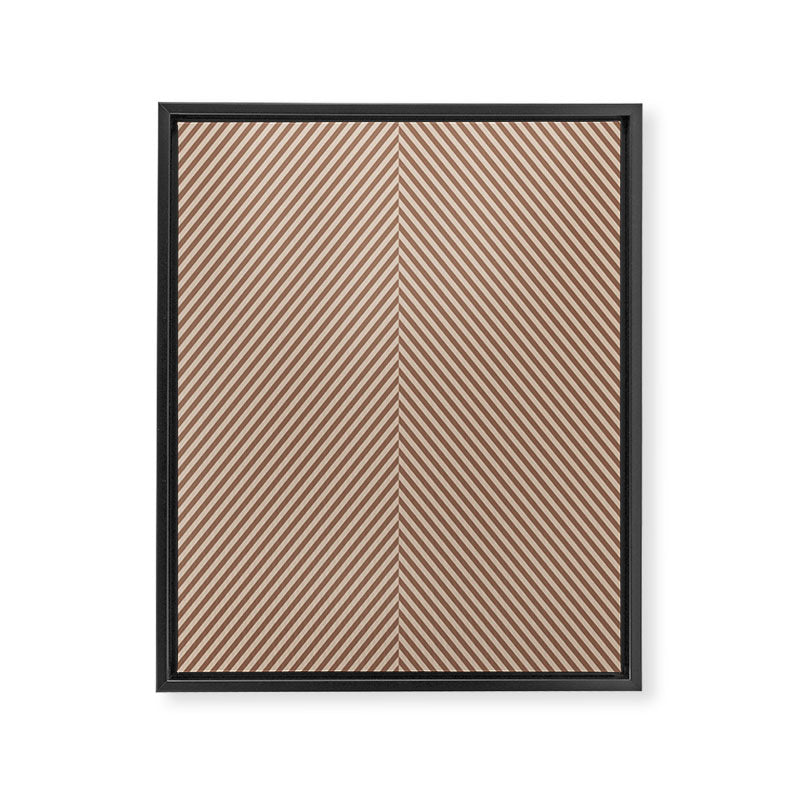 Angular Stripes XXXI Coffee Creme Framed Canvas Print Gallery Image 8