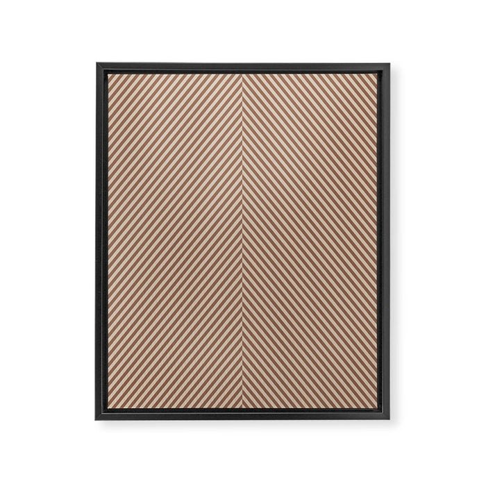 Angular Stripes XXXI Coffee Creme Framed Canvas Print Gallery Image 1