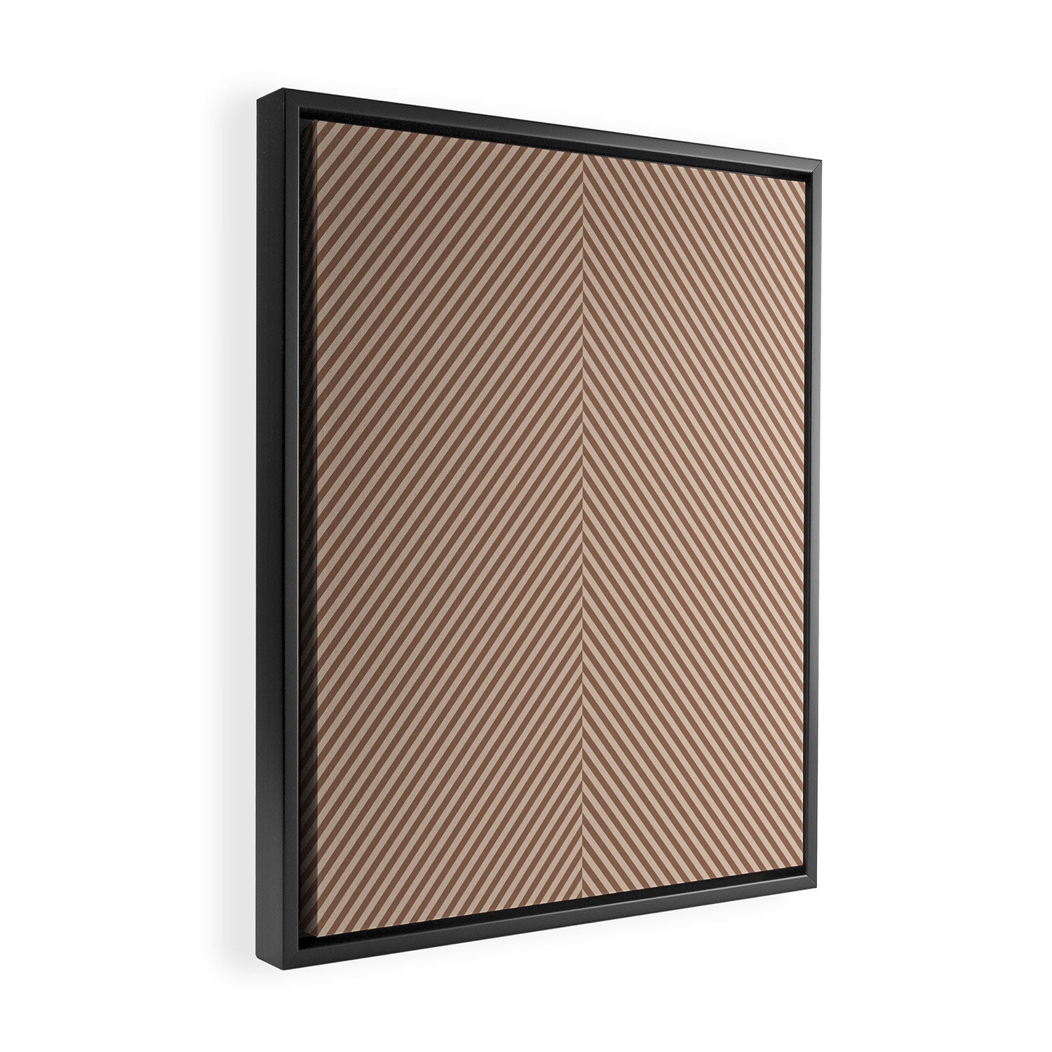 Angular Stripes XXXI Coffee Creme Framed Canvas Print Gallery Image 2