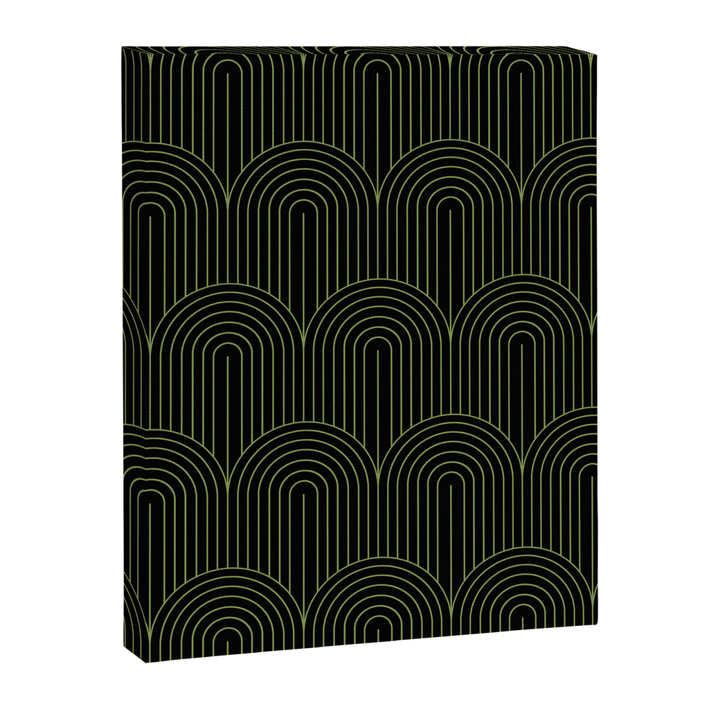 Art Deco Arch Pattern I Black & Neutral Green Canvas Print Gallery Image 8