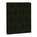 Art Deco Arch Pattern I Black & Neutral Green Canvas Print Gallery Image 8