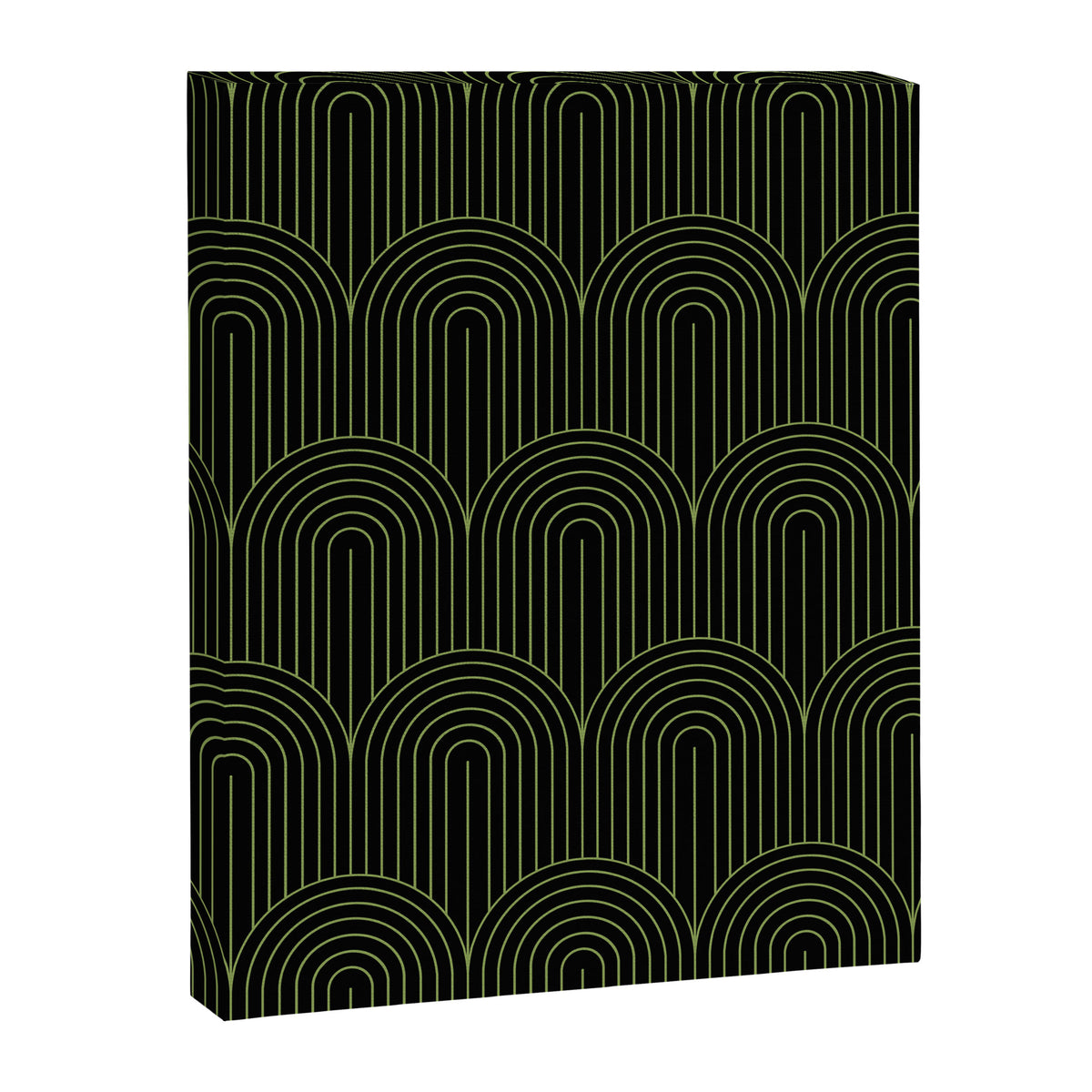Art Deco Arch Pattern I Black & Neutral Green Canvas Print Gallery Image 8