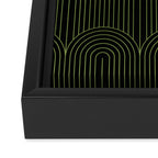 Art Deco Arch Pattern I Black & Neutral Green Framed Canvas Print Gallery Image 3