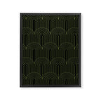 Art Deco Arch Pattern I Black & Neutral Green Framed Canvas Print Gallery Image 8