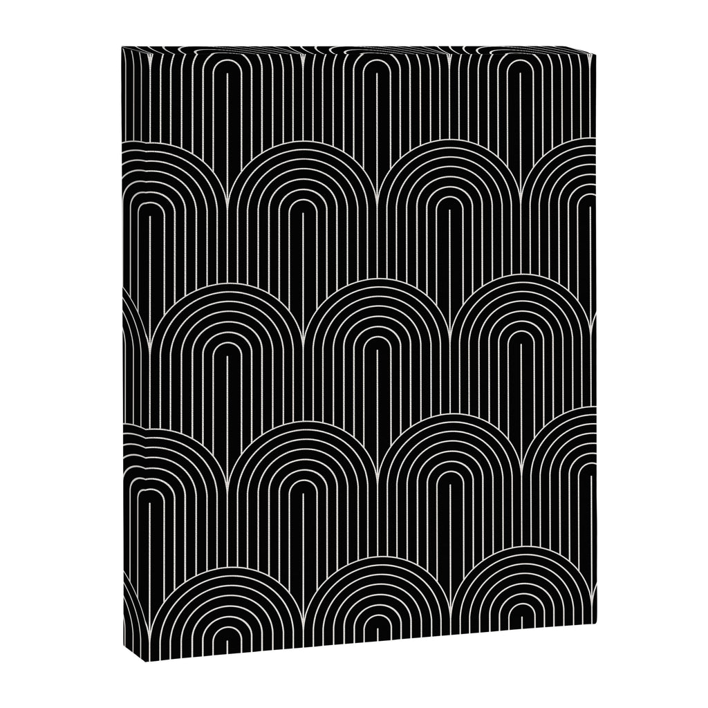 Art Deco Arch Pattern V Black & White Canvas Print Gallery Image 8