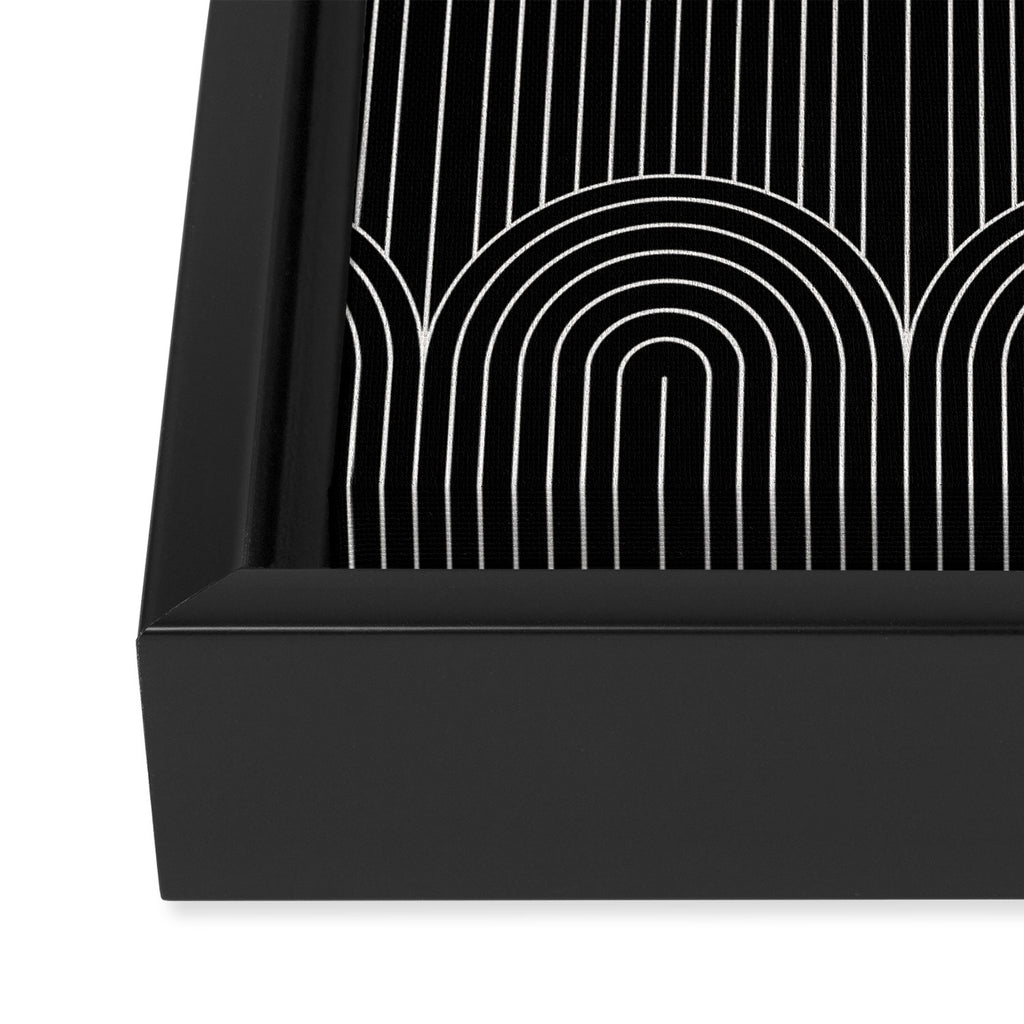 Art Deco Arch Pattern V Black & White Framed Canvas Print Gallery Image 3