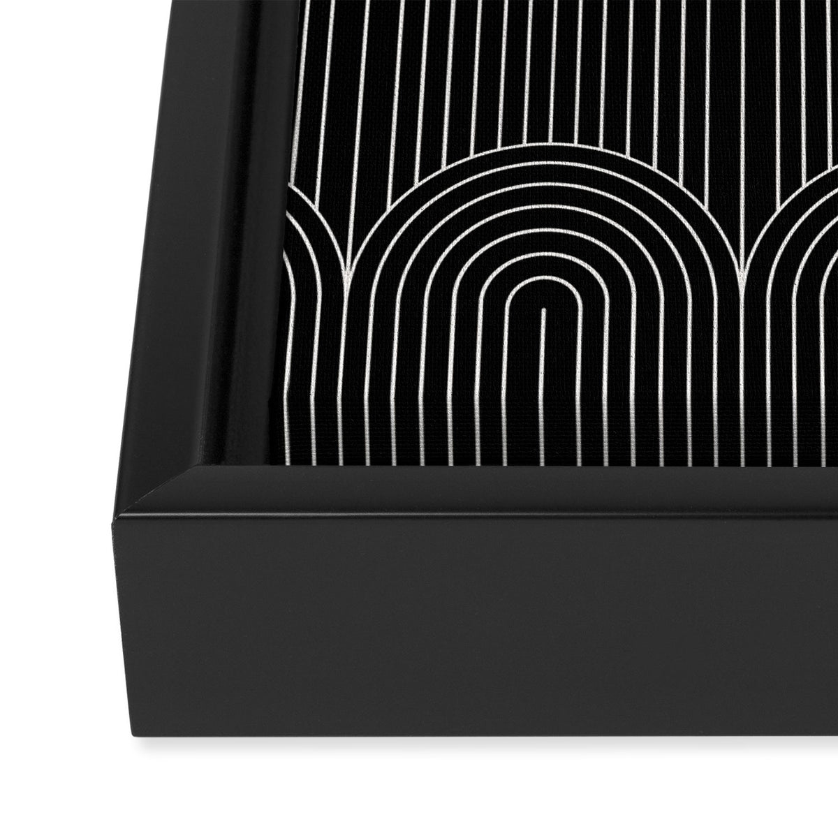 Art Deco Arch Pattern V Black & White Framed Canvas Print Gallery Image 3