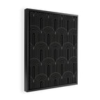 Art Deco Arch Pattern V Black & White Framed Canvas Print Gallery Image 2