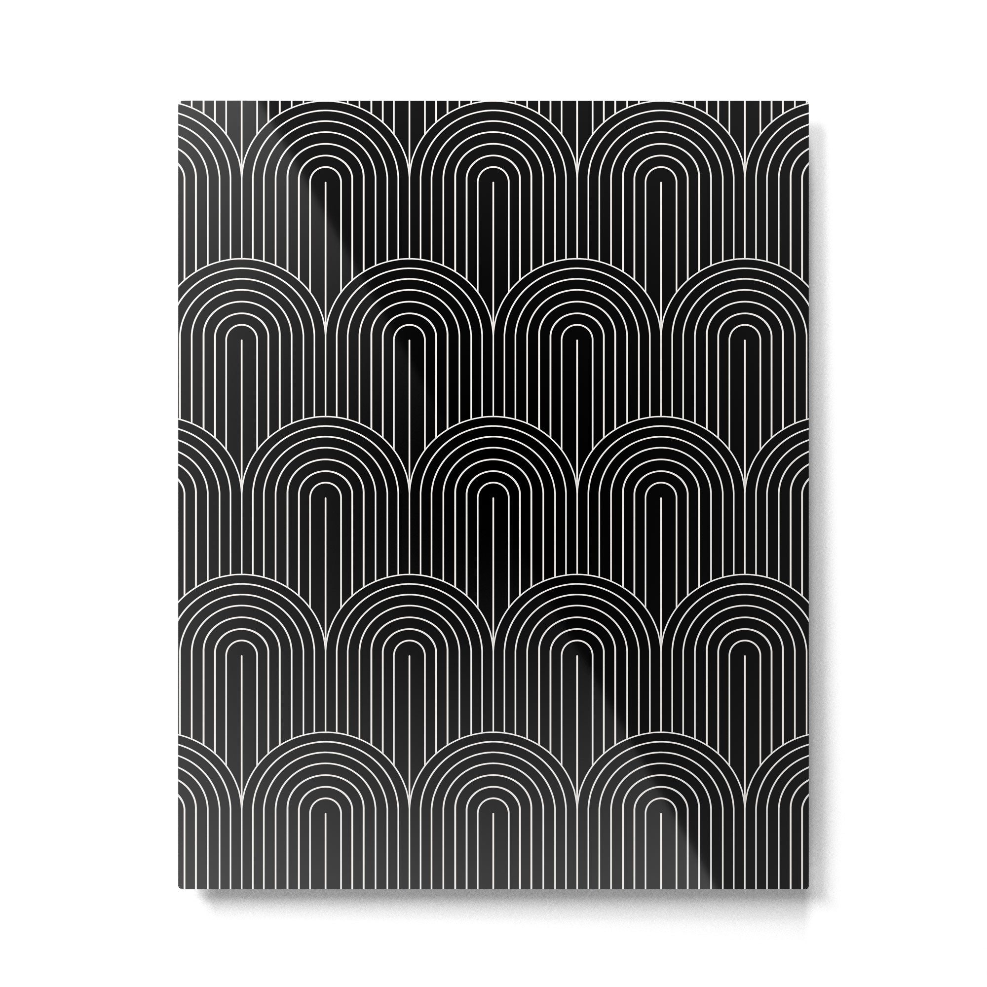 Art Deco Arch Pattern V Black & White Metal Print Gallery Image 6