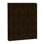 Art Deco Arch Pattern VI Black & Orange Canvas Print Gallery Image 8