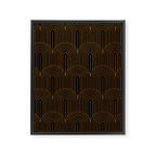 Art Deco Arch Pattern VI Black & Orange Framed Canvas Print Gallery Image 8