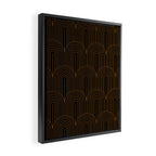 Art Deco Arch Pattern VI Black & Orange Framed Canvas Print Gallery Image 2
